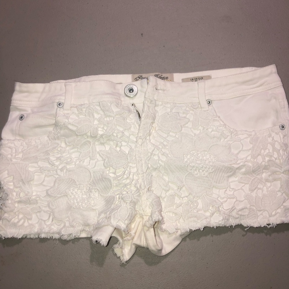 White Jean Shorts